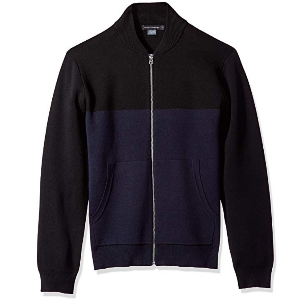 🦋BOGO French Connection Lakra Block Zip Up Sweater